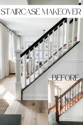 DIY Staircase Makeover using LVP flooring and paint! See the before and after plus a video!