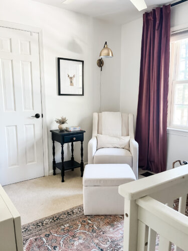 Ideas for a neutral baby girl nursery with rose colored accents