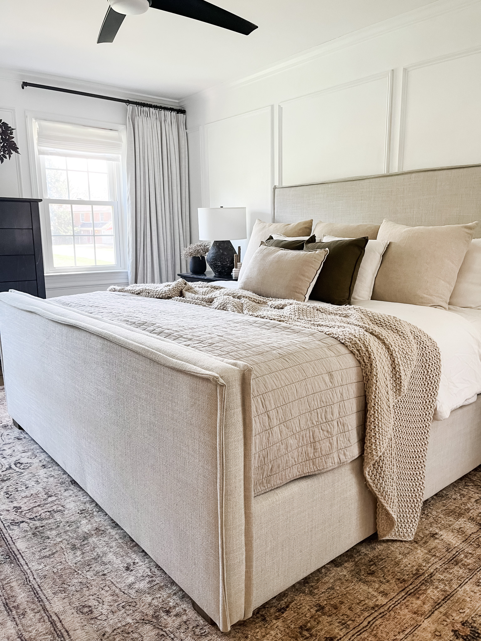 Sophisticated Modern Transitional Primary Bedroom - close slant - Marly ...