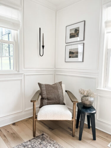 Functional mudroom ideas + picture frame moulding addition in our mudroom entryway.
