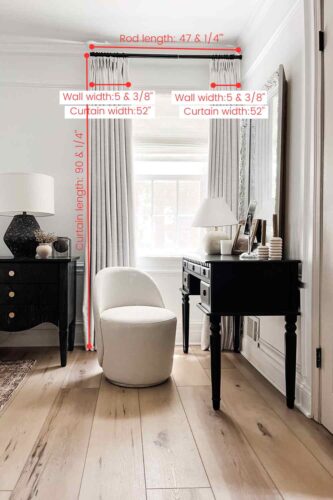 All the details for these curtains including measurements!