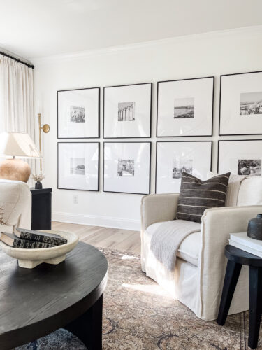 Get all the specs and details for this black and white gallery wall!
