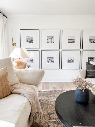 Get all the specs and details for this black and white gallery wall!