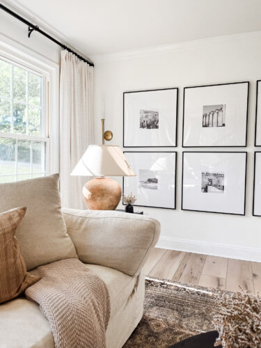 Get all the specs and details for this black and white gallery wall!