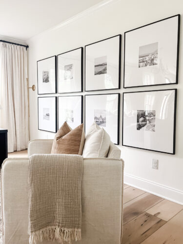 Get all the specs and details for this black and white gallery wall!