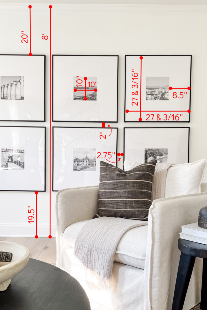 Save this to remember the measurements for this gallery wall!