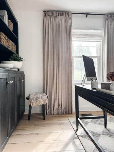 Small home office design, neutral home office #marlydiceblog