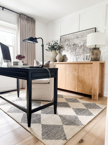 Small home office design, neutral home office #marlydiceblog