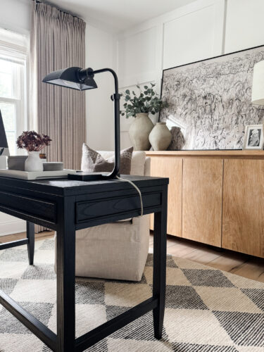 Small home office design, neutral home office #marlydiceblog