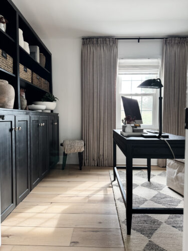 Small home office design, neutral home office #marlydiceblog