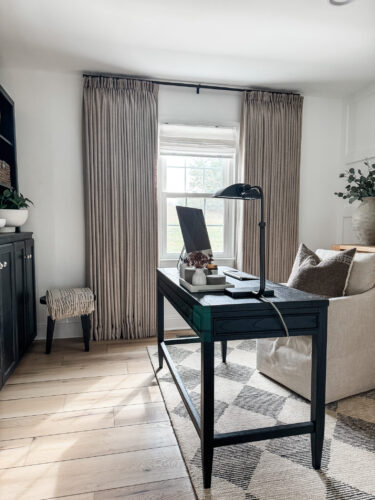 Small home office design, neutral home office #marlydiceblog