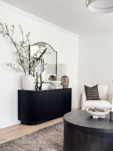 How to style a sideboard! Sophisticated and neutral sideboard styling #marlydiceblog