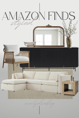 Currently loving these amazing Amazon living room finds! Styled Amazon mood board #marlydiceblog