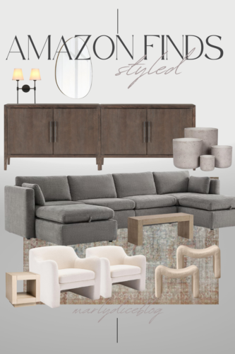 Currently loving these amazing Amazon living room finds! Styled Amazon mood board #marlydiceblog