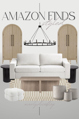 Currently loving these amazing Amazon living room finds! Styled Amazon mood board #marlydiceblog